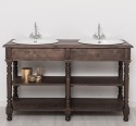 Bathroom cabinet for sinks with turned legs - sinks are included in the price - Color_P111 - LACQUER & STAINED