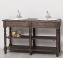 Bathroom cabinet for sinks with turned legs - sinks are included in the price - Color_P111 - LACQUER & STAINED