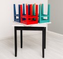 Table with oak top, dim. 80x80x78 with 4 chairs - Color Top_P080 - Color Corp_Multicolor - MULTICOLOR