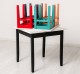 Table with oak top, dim. 80x80x78 with 4 chairs - Color Top_P080 - Color Corp_Multicolor - MULTICOLOR