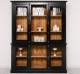 Chest without drawers, glass doors + 2-door display case and open shelves - Color Ext._P150 / Color Int._P001 - DOUBLE COLORED
