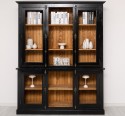 Chest without drawers, glass doors + 2-door display case and open shelves - Color Ext._P150 / Color Int._P001 - DOUBLE COLORED