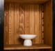 Chest without drawers, glass doors + 2-door display case and open shelves - Color Ext._P150 / Color Int._P001 - DOUBLE COLORED