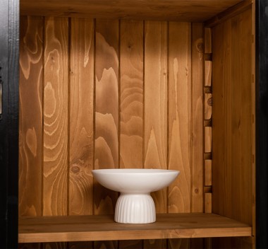 Chest without drawers, glass doors + 2-door display case and open shelves - Color Ext._P150 / Color Int._P001 - DOUBLE COLORED