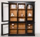 Chest without drawers, glass doors + 2-door display case and open shelves - Color Ext._P150 / Color Int._P001 - DOUBLE COLORED