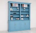 Large bookcase with ornaments, 4 doors and open space, BAS + SUP - Color_P053 - PAINT