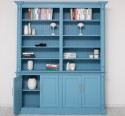 Large bookcase with ornaments, 4 doors and open space, BAS + SUP - Color_P053 - PAINT