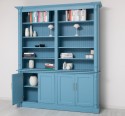 Large bookcase with ornaments, 4 doors and open space, BAS + SUP - Color_P053 - PAINT