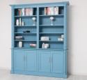 Large bookcase with ornaments, 4 doors and open space, BAS + SUP - Color_P053 - PAINT