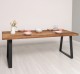 Table with metal legs with dim. 210x90x5,5 with metal legs - Color_P064 - DEEP BRUSHED