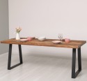 Table with metal legs with dim. 210x90x5,5 with metal legs - Color_P064 - DEEP BRUSHED