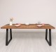 Table with metal legs with dim. 210x90x5,5 with metal legs - Color_P064 - DEEP BRUSHED