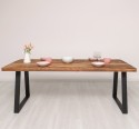 Table with metal legs with dim. 210x90x5,5 with metal legs - Color_P064 - DEEP BRUSHED