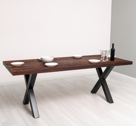 Table with metal legs with...