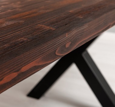 Table with metal legs with dim. 210x90x5,5 with meta legs - Color_P083 - DEEP BRUSHED