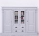 Bookcase with 2 doors + 2 glass doors and 2 drawers