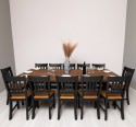 Dining table with X legs, 240x120x78 width 12 chairs - Color Top_P064_Color Corp_P003 - DOUBLE COLORED