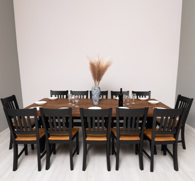 Dining table with X legs, 240x120x78 width 12 chairs - Color Top_P064_Color Corp_P003 - DOUBLE COLORED
