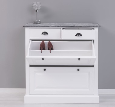 Shoe rack with 2 doors, 2 drawers - Color Top_P072 - Color Corp_P004 - DOUBLE COLORED