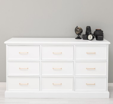 Chest of drawers with 9 drawers with metal rails in dimension 160x50x90 - Color_P004 - PAINT