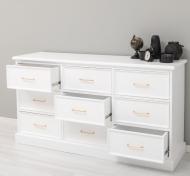 Chest of drawers with 9 drawers with metal rails in dimension 160x50x90 - Color_P004 - PAINT