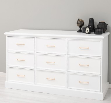 Chest of drawers with 9 drawers with metal rails in dimension 160x50x90 - Color_P004 - PAINT