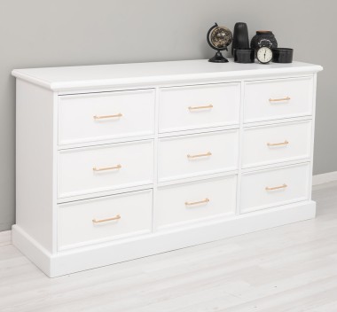 Chest of drawers with 9 drawers with metal rails in dimension 160x50x90 - Color_P004 - PAINT