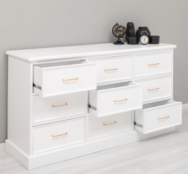 Chest of drawers with 9 drawers with metal rails in dimension 160x50x90 - Color_P004 - PAINT