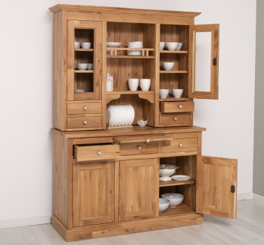 Kitchen sideboard 3 doors, 3 drawers BAS + 2 doors, 4 drawrs SUP, oak - P061 - LACQUERED