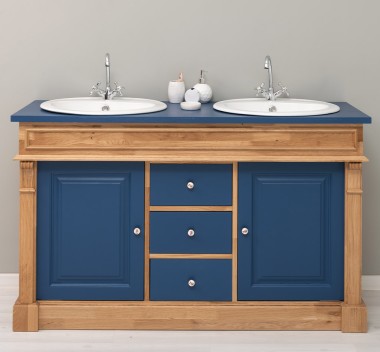 Oak bathroom cupboard 2 wash basins, sinks included in price, oak - Color Corp_P061 - Color Drawers & Doors_P113 - DOUBLE COLORE