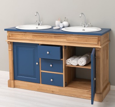 Oak bathroom cupboard 2 wash basins, sinks included in price, oak - Color Corp_P061 - Color Drawers & Doors_P113 - DOUBLE COLORE
