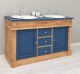 Oak bathroom cupboard 2 wash basins, sinks included in price, oak - Color Corp_P061 - Color Drawers & Doors_P113 - DOUBLE COLORE