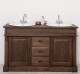 Oak bathroom cupboard 2 wash basins, sink included in price, oak - Color_P111 - LACQUERED
