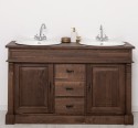 Oak bathroom cupboard 2 wash basins, sink included in price, oak - Color_P111 - LACQUERED