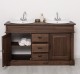 Oak bathroom cupboard 2 wash basins, sink included in price, oak - Color_P111 - LACQUERED
