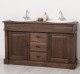Oak bathroom cupboard 2 wash basins, sink included in price, oak - Color_P111 - LACQUERED