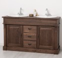 Oak bathroom cupboard 2 wash basins, sink included in price, oak - Color_P111 - LACQUERED