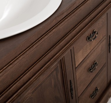 Oak bathroom cupboard 2 wash basins, sink included in price, oak - Color_P111 - LACQUERED