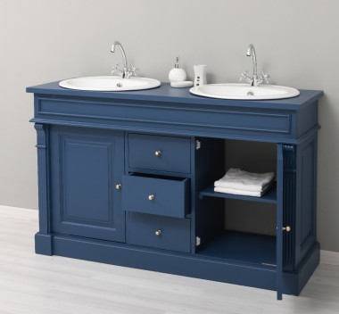 Oak bathroom cupboard 2 wash basins, sink included in price, oak - Color_P113 â€“ PAINT
