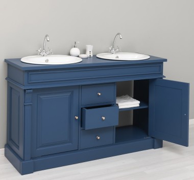 Oak bathroom cupboard 2 wash basins, sink included in price, oak - Color_P113 â€“ PAINT