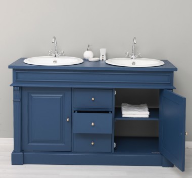 Oak bathroom cupboard 2 wash basins, sink included in price, oak - Color_P113 â€“ PAINT