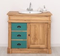Bathroom ornamental cabinet 3 drawers 1 door, oak, sink included the price - Color Corp_P061 - Color Drawers_P117 - DOUBLE COLOR