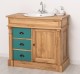Bathroom ornamental cabinet 3 drawers 1 door, oak, sink included the price - Color Corp_P061 - Color Drawers_P117 - DOUBLE COLOR