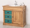Bathroom ornamental cabinet 3 drawers 1 door, oak, sink included the price - Color Corp_P061 - Color Drawers_P117 - DOUBLE COLOR