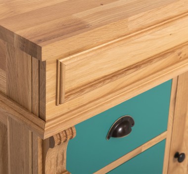 Bathroom ornamental cabinet 3 drawers 1 door, oak, sink included the price - Color Corp_P061 - Color Drawers_P117 - DOUBLE COLOR