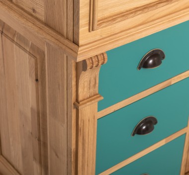 Bathroom ornamental cabinet 3 drawers 1 door, oak, sink included the price - Color Corp_P061 - Color Drawers_P117 - DOUBLE COLOR