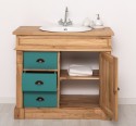 Bathroom ornamental cabinet 3 drawers 1 door, oak, sink included the price - Color Corp_P061 - Color Drawers_P117 - DOUBLE COLOR
