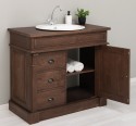 Bathroom ornamental cabinet 3 drawers 1 door, oak, sink included the price â€“ Color_P111 - LACQUERED