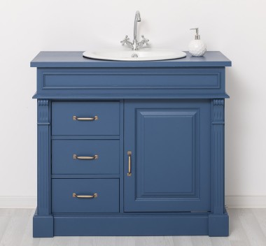 Bathroom ornamental cabinet 3 drawers 1 door, oak, sink included the price â€“ Color_P113 â€“ PAINT