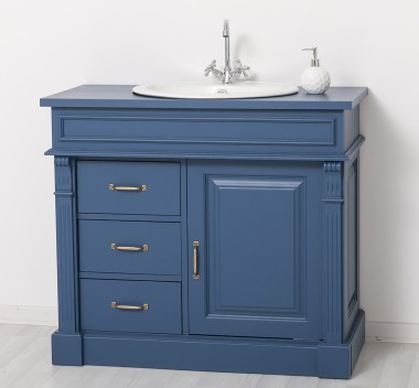 Bathroom ornamental cabinet 3 drawers 1 door, oak, sink included the price â€“ Color_P113 â€“ PAINT